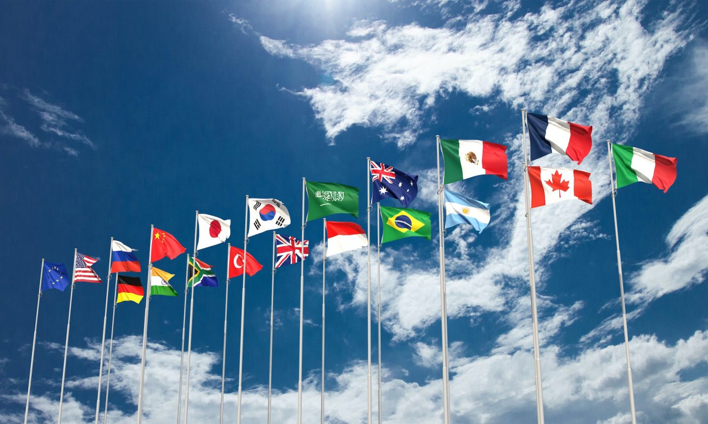 G20 g flag blue sky country international g twenty world earth global planet summit usa america rus