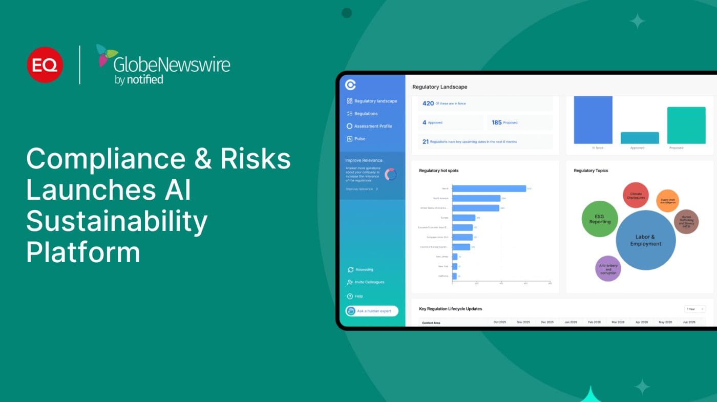 Compliance & Risks Launches AI Sustainability Platform