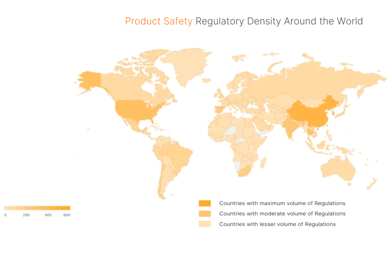 Global product safety regulatory density graph