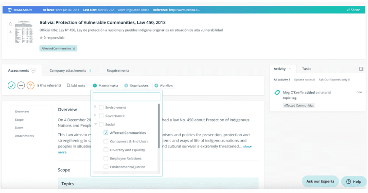 Sustainability Specs