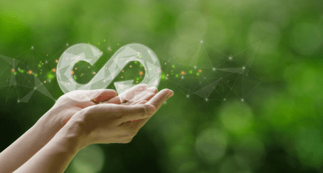 Hands holding symbol for circular economy - concept for EU Circular Economy Act