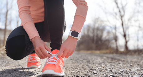 Runner wearing running trainers - concept for Due Diligence in the Garment and Footwear Sector