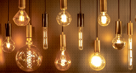 Hanging light bulbs - concept for European Lighting Summit